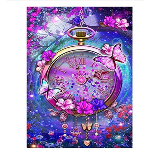 Fuchsia Blomma Fjärils Diamond painting (30*40cm)