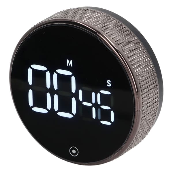 Roterende Lydløs Magnetisk Køkkentimer LED Nedtællingsstudietimer Sort