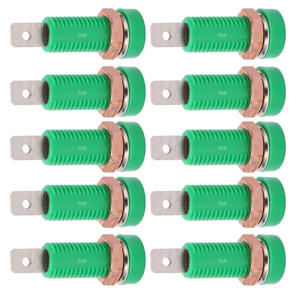 10 stk. 4 mm bananstikfatningsmontering Bindingsstolpe-stikadapterpanel til elektroniske instrumenter grøn