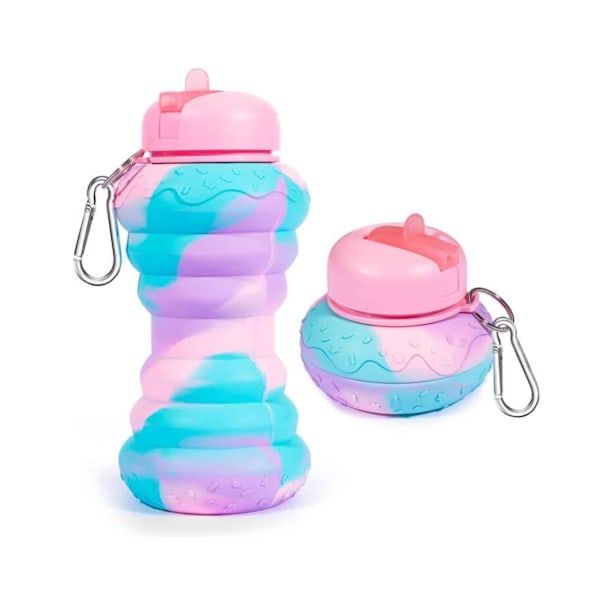 Vikbar Creative Silikon vattenkopp Utomhussportartiklar Bärbar vattenflaska Resevattenflaska (rosa)