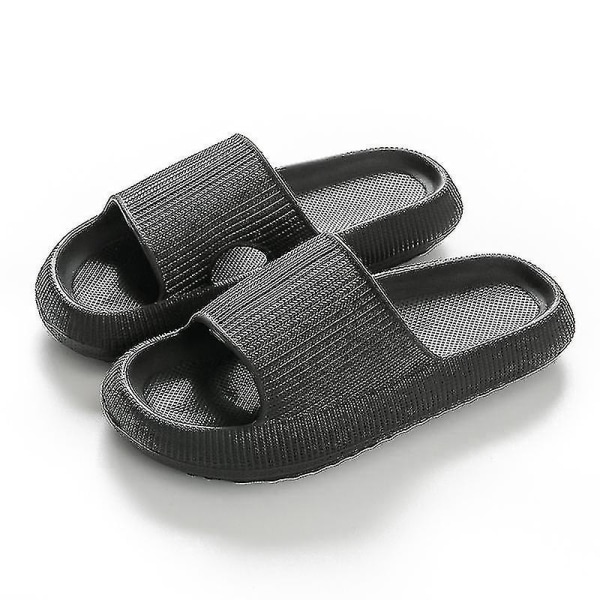 Enfärgad sommar Bekväma herr- och damtofflor black 38-39