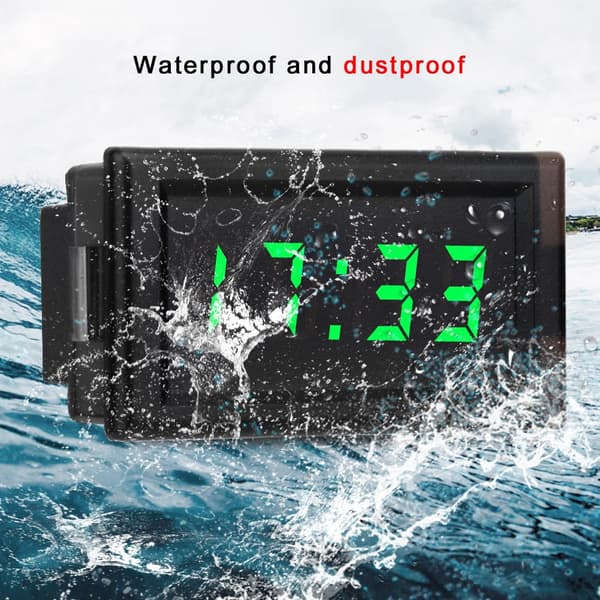 DC 4.5 30V Vattentät Bil Auto Elektronisk LED Digital Klocka Grön Display