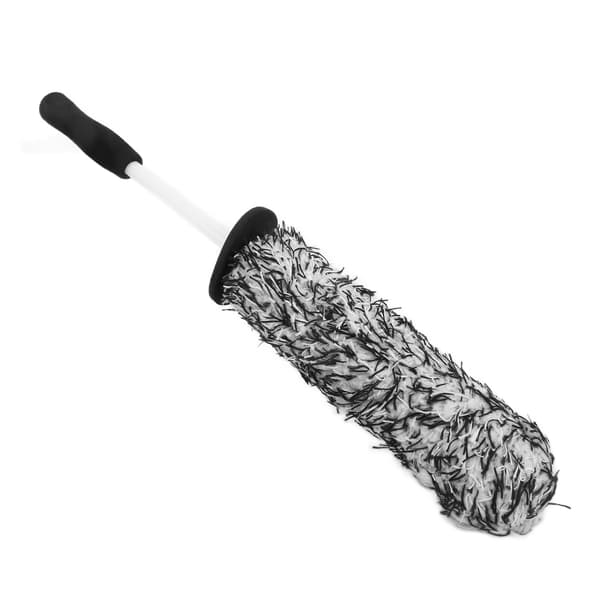 Bil Dekkrensebørste Mikrofiber Myk Multifunksjon Lang Rekkevidde Eksosfanger Sprutbeskyttelse Grå Hvit