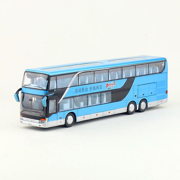 1:32 Skala Setra S 431 Dt Bus Sightseeing Leksaksbil Porswon Diecast Model Pull Back Ljud och ljus Pedagogisk samling Gift Kid