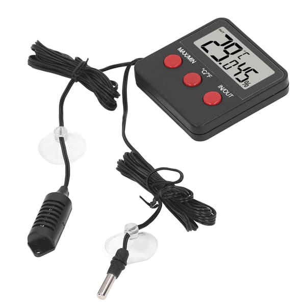 Mini Digital Hygrometer Termometer med 2 Prober til Inkubator Temperatur Fugtighedsmonitor
