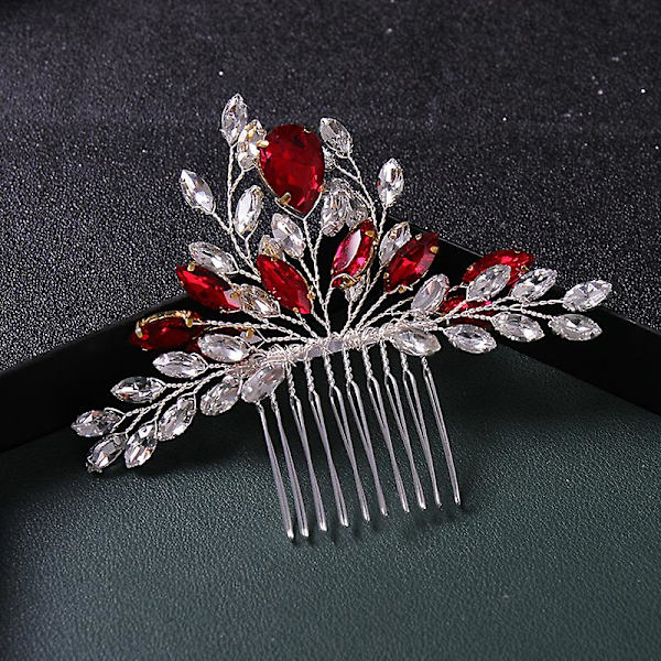 Rhinestone Leaf Hair Comb Mode Hårklämma Kam Bröllopshårtillbehör för kvinnor och flickor FS443