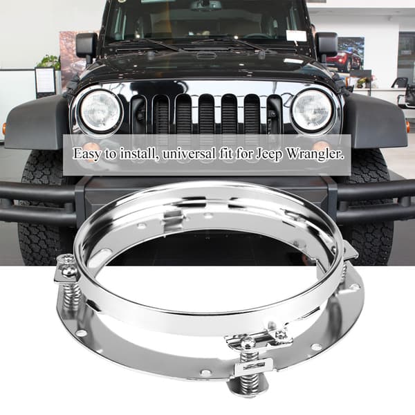 7 tommer Rund LED Forlygtebeslag Ring Rustfrit Forlygte Lampeholder til Jeep Wrangler
