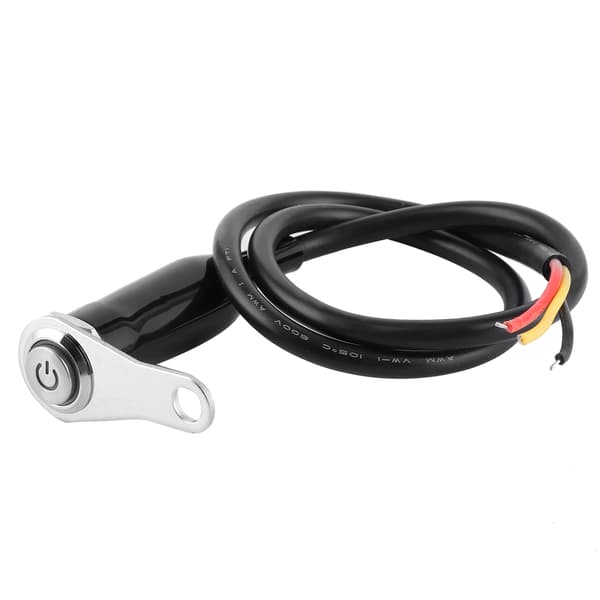 12V Rostfritt Stål Motorcykelstyre Strömbrytare LED Kontrollknappfäste med 1 Strömbrytarknapp