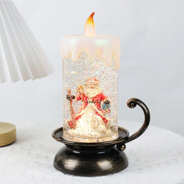 Jul LED batteridrivna ljus Design Flytande ljus Flameless varma vita ljus, jultomten