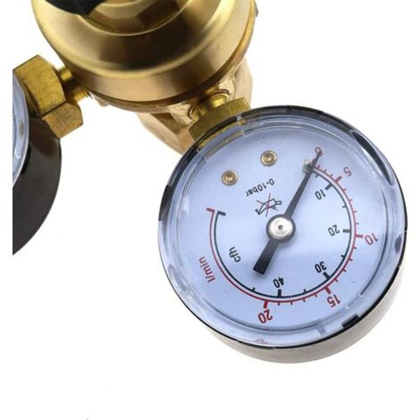 CO2-gascylinderregulator Argonblanding Mig Tig-svejsning 0-315 Bar Dobbelttryksreducer 2 Enkelttrinsmåler Indløb L 21