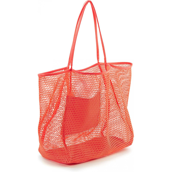 Mesh Beach Tote Dame Skulder Håndtaske A916-624 Coral