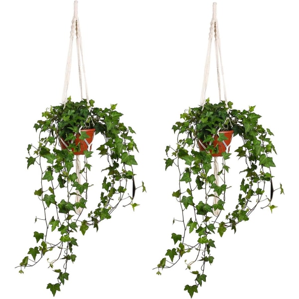 Tre H växthängare Blomkrukhållare Hängande set Handgjorda rep för inomhusvardagsrum Balkongdekoration 41 tum