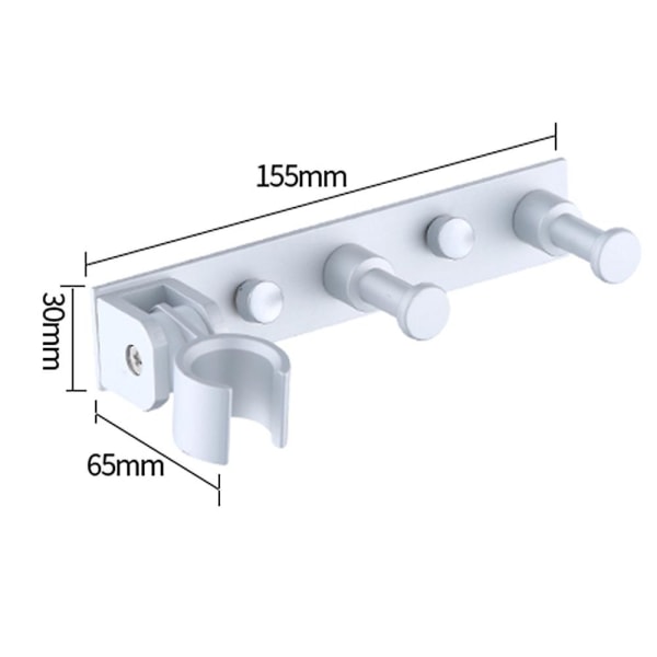 Universal bruser bruser brusehoved holder med krog, aluminium bruser holder Justerbar selvklæbende brusehoved Holder Brusehoved Holder Bruser Ho Matte Style 2