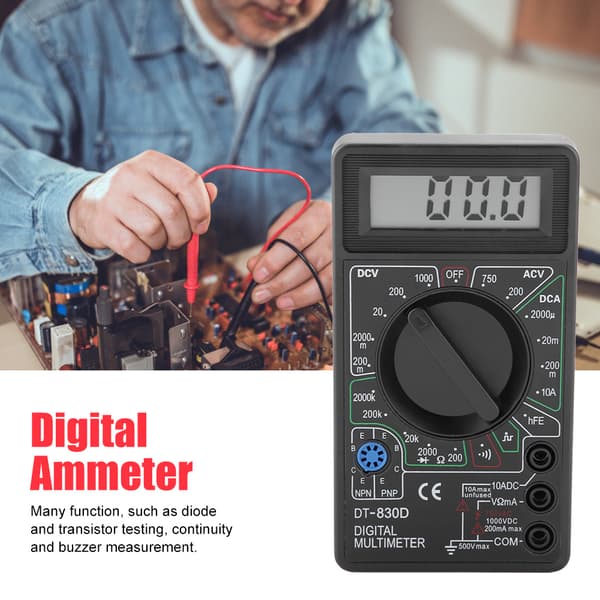 Mini LCD digital multimeter - Spenning, strøm, motstandstester