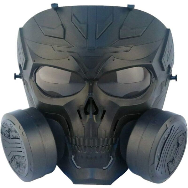 Paintball Mask Ventilerad skyddande Airsoft-mask med dubbel turbofläkt Svart