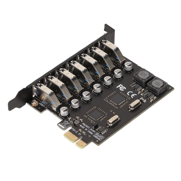 PCIe til USB 3.0 7 Port Adapterkort 5Gbps Høj Hastigheds Udvidelsesmodul 5V