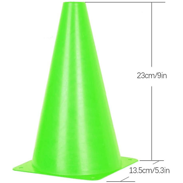 Vägskyltbarriär, konisk tunna, 23cm, grön, 10 st