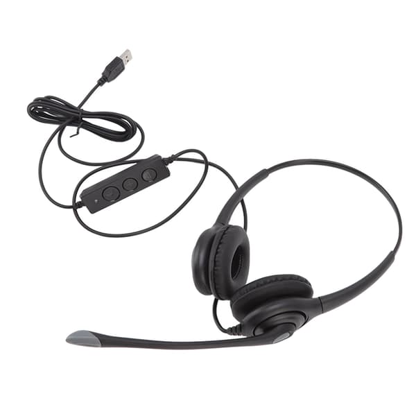 Støyreduserende USB-headset med mikrofon for PC Ergonomisk Klar Samtale Volumkontroll