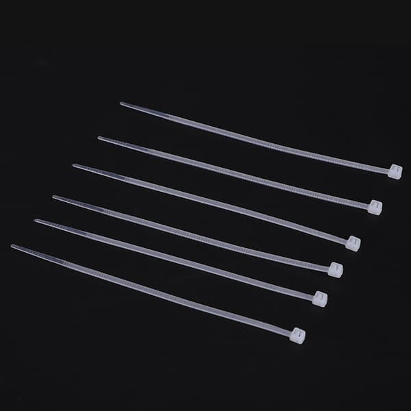 Hvide selvklæbende kabelbindere i plast - 3 x 100 mm (1000 stk)