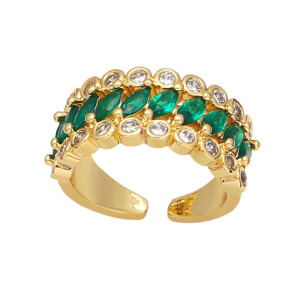 Ring Vintage Zircon Geometry Stud Modesmykker Ac9170 Rose