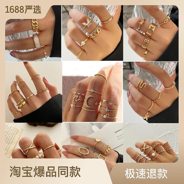 Ring Set Butterfly Fashion Smycken B2528 235
