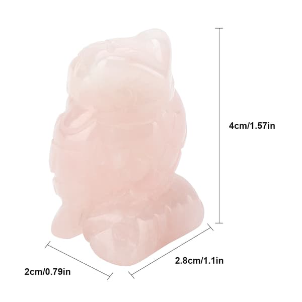 Pink Krystal Healing Rose Quartz Ugle Dekoration (1,5 tommer)