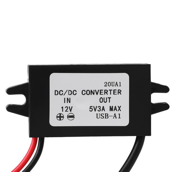 12V til 5V 3A Bil Step Down Konverter Panelmontering USB