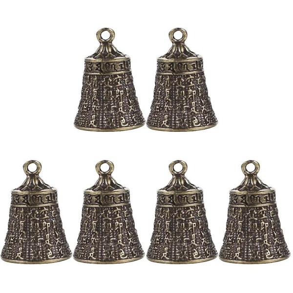 6 Stk Heart Sutra Bell Pendler Vintage Messing Bells Diy nøglering tilbehør