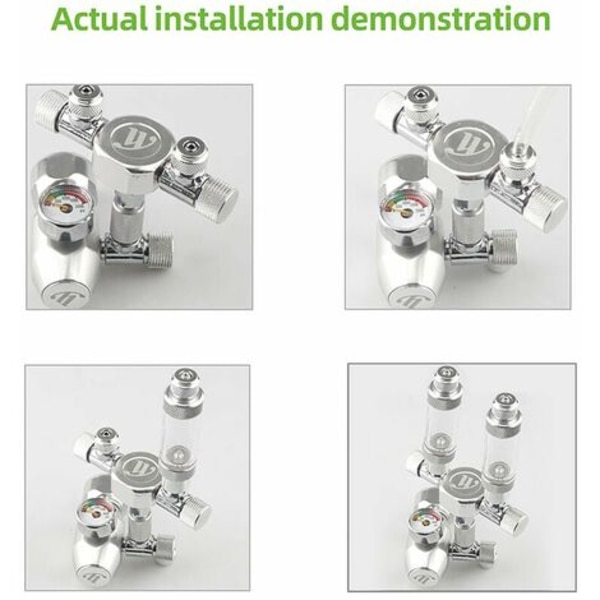 Aquarium Co2 Dispenser Regulator, med 2 utgångar