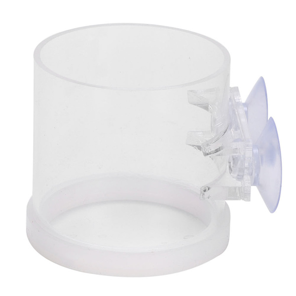 Akryl Transparent Fiskefodringsring Sugekop Akvariefoderautomat
