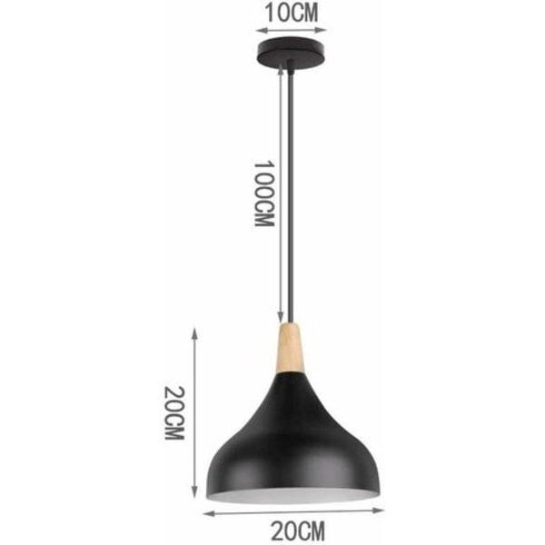 PCS Pendelljus Creative Simple E27 inomhusbelysning Ljuskrona Suspension Sovrum Vardagsrum (svart) - Svart