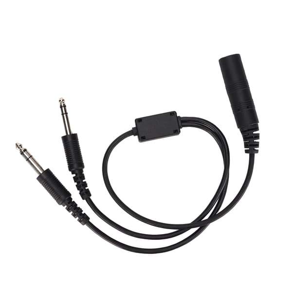 Adapter for flyhodetelefoner, helikopter enkel plugg til GA dobbel plugg kabel