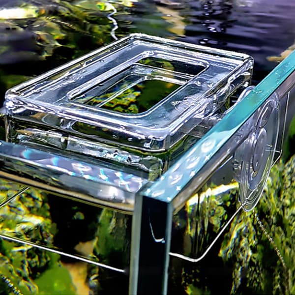 Akryl Simpel Installation Fiskefoderring til Akvarium med Sugekop Lille