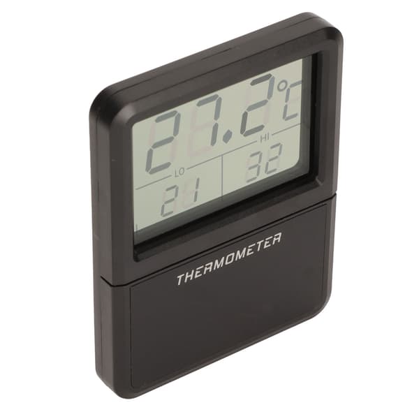 LCD Digital Akvarium Termometer Högtemperaturtålighet Dold Knappdesign Svart