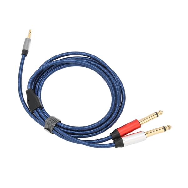 3,5 mm til 2x6,35 mm Stereo Lydkabel Gullbelagt Mono for RV