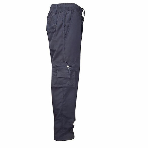 Miesten yksiväriset Cargo Straight -housut Navy Blue L