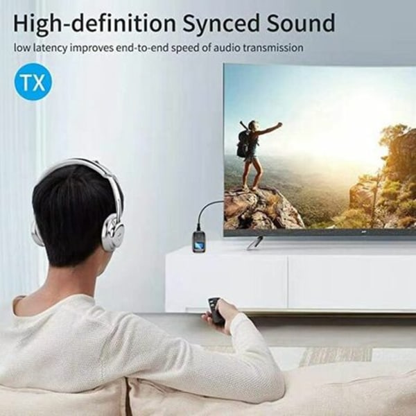 3-in-1 Bluetooth lähetin ja -vastaanotin, Bluetooth 5.0 -lähetin näytöllä, langaton Bluetooth vastaanotin ja 3.5