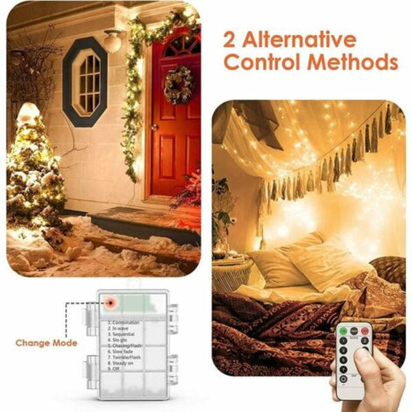 * 10M/200 LED batteridrevne Fairy Lights, Led String Lights, Vandtæt IP65 Vandtæt, indendørs og udendørs dekoration