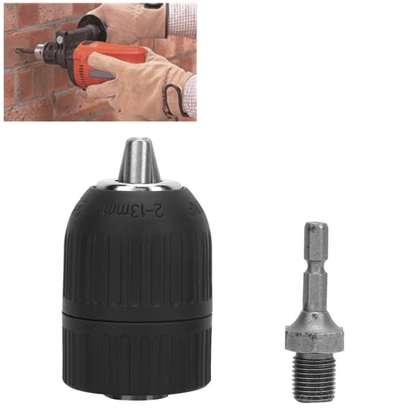 Nøglefri borepatron plastikkasse 2.0-13mm 1/2-20UNF 1/4 sekskantnøgle