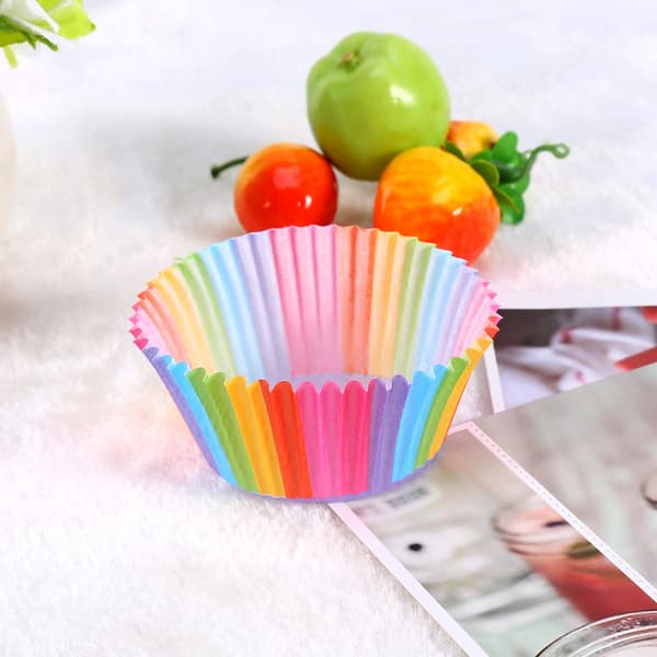 Farverige Cupcakeforme - Pakke med 100