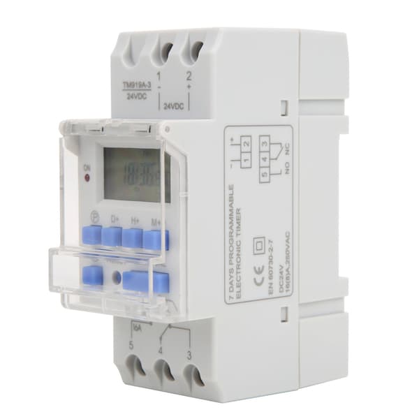 TM919A 3 24V DC 16A LCD 7 Dagers Programmerbar Digital Timerbryter