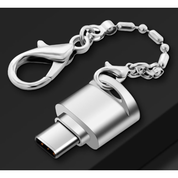 USB3.1 OTG -sovittimeen liitetty matkapuhelintabletti Android Type-C -kortinlukija (hopea ketjulla)