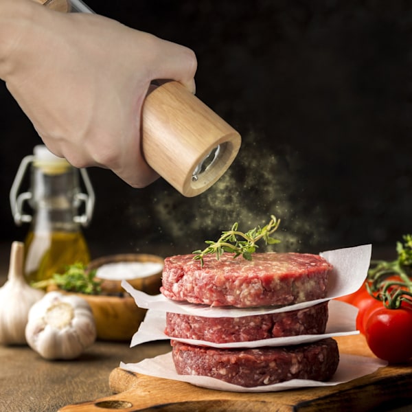 Manuaalinen Pepper Mill puinen kahvimylly (8 tuuman päävärikuplapakkaus),