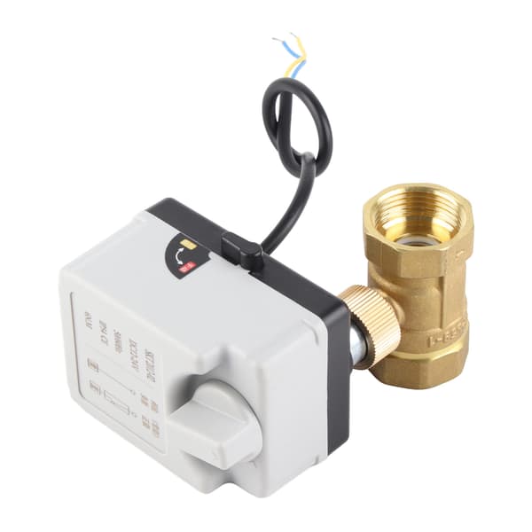 2-veis normalt lukket motorisert kuleventil DN25 messing ABS DC 12V 24V