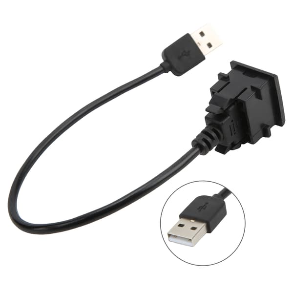 Bil Ledning USB Udgang Forlænger Han til Hun Multipel Beskyttelse 12V‑30V Input Erstatning for Camry Prius