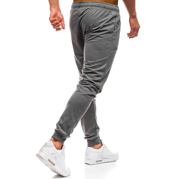 Solida, elastiska träningsbyxor med dragsko för män Dark Gray M