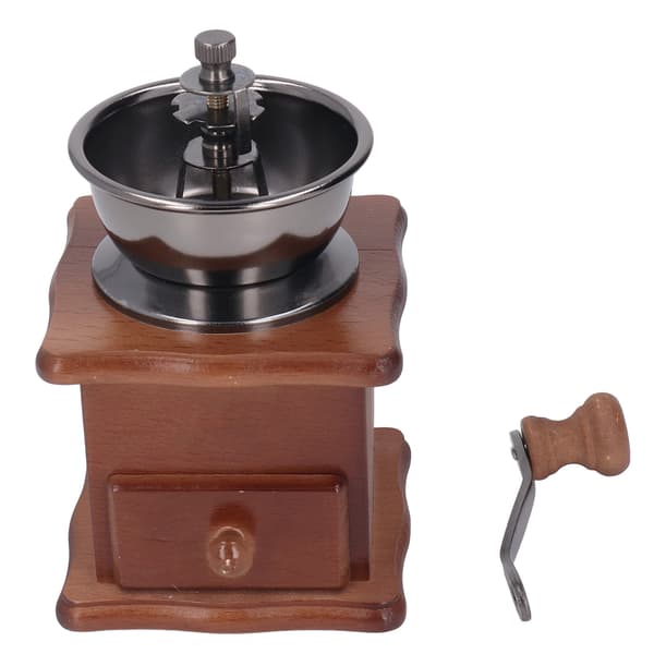Manuel Retro Træ Kaffekværn Rustfrit Stål Burr Klassisk Stil