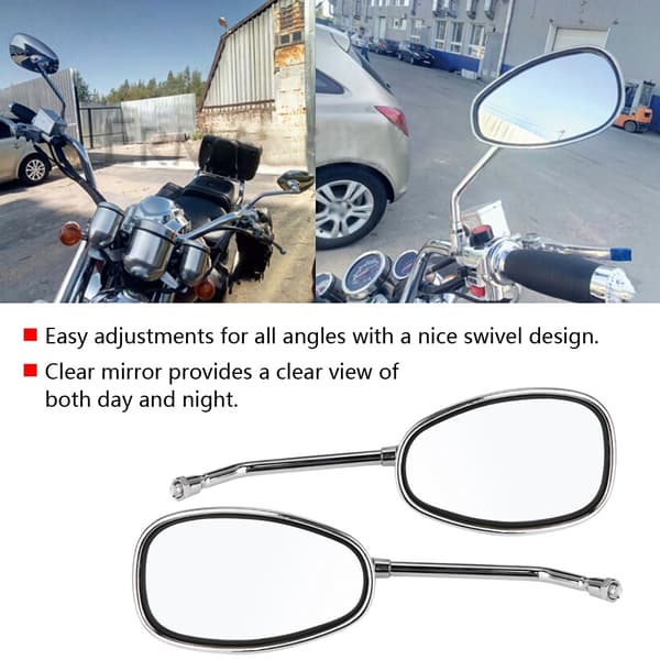 2 sæt sorte motorcykelstyr R Bar retro sidespejl 10 mm