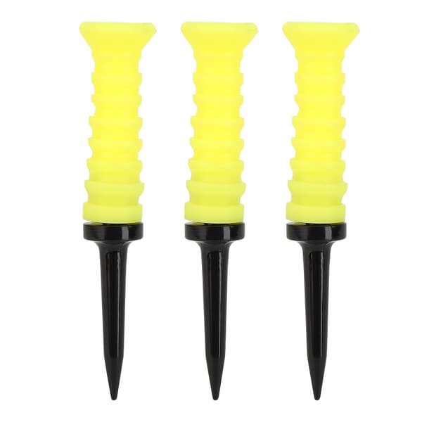 3-pack 83 mm gula elastiska golf-tee gummi bollhållare träningsverktyg