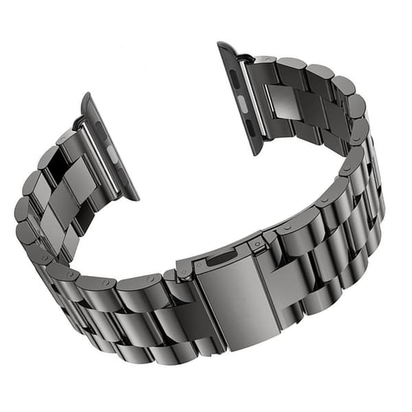 Metallure Udskiftningsrem i rustfrit stål til Apple Watch 45 mm 1,77 tommer sort